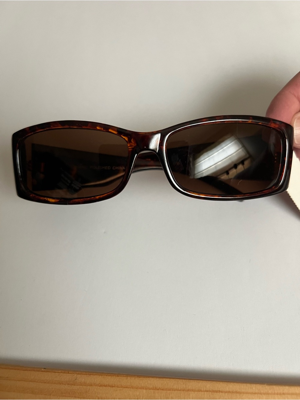 New York & Company Tortoise Rectangular Sunglasses with Brown Lenses